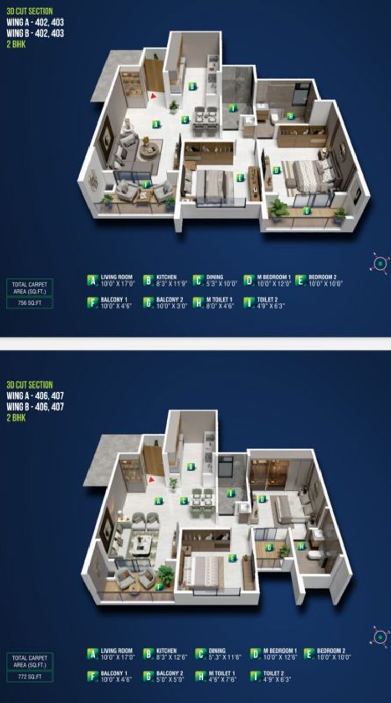 Floor Plan, maheshwaram-vrinda 2 Bedroom 772 Sq.Ft. Apartment In Ravet Pune 10531135