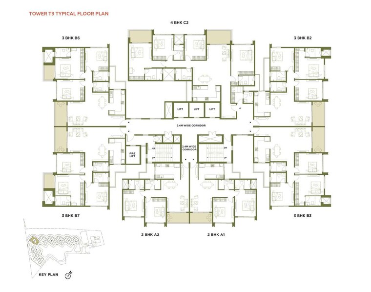Floor Plan, embassy-greenshore 4 Bedroom 2400 Sq.Ft. Apartment In Devanahalli Bangalore 10531539