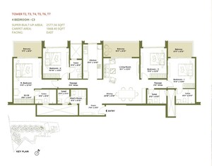 Floor Plan in 4 BHK Apartment at Embassy Greenshore, Devanahalli – for Sale