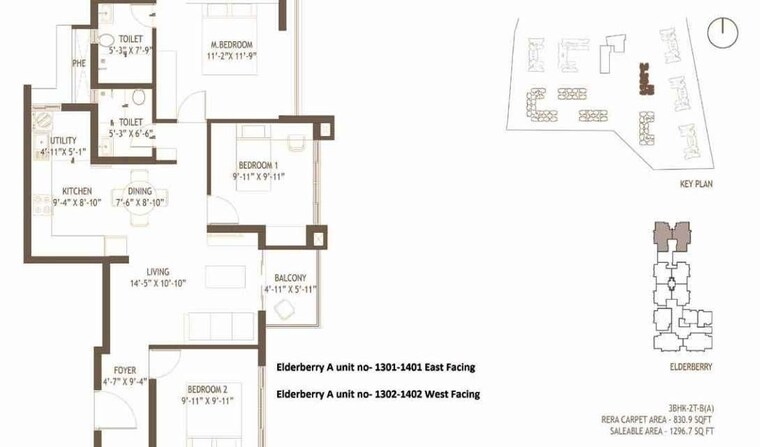 Floor Plan, embassy-edge 3 Bedroom 1240 Sq.Ft. Apartment In Devanahalli Bangalore 10531415