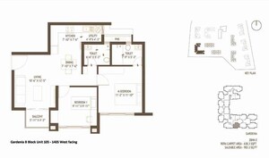 Floor Plan in 2 BHK Apartment at Embassy Edge, Devanahalli – for Sale