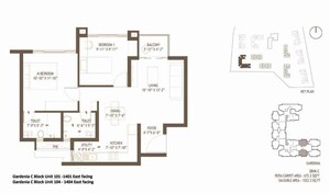 Floor Plan in 2 BHK Apartment at Embassy Edge, Devanahalli – for Sale