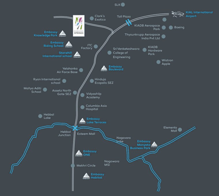 Map Location, embassy-edge 1 Bedroom 607 Sq.Ft. Apartment In Devanahalli Bangalore 10531393