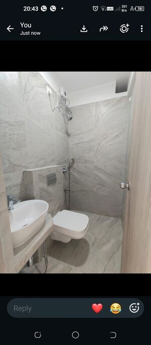 Bathroom in 1 BHK Apartment at Prescon Midtown Bay, Mahim West – for Rent