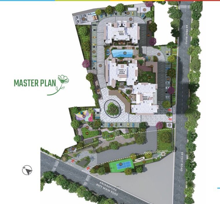 Master Plan, sattva-forest-ridge 1 Bedroom 767 Sq.Ft. Apartment In Jp Nagar Phase 9 Bangalore 10535145