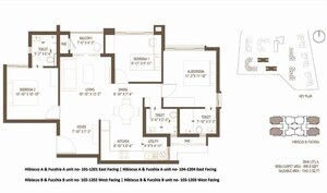 Floor Plan in 3 BHK Apartment at Embassy Edge, Devanahalli – for Sale