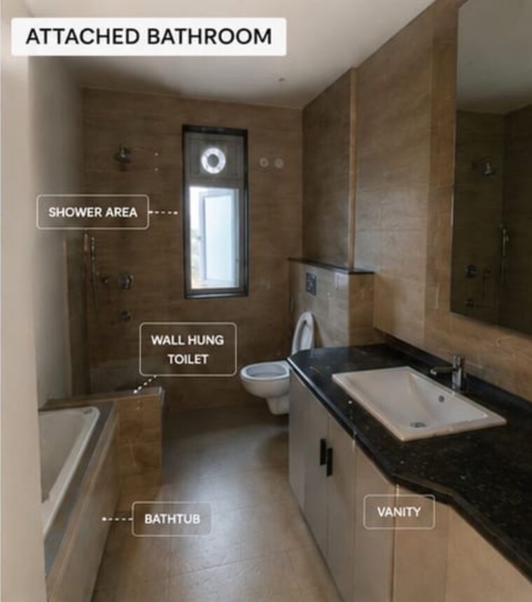 Attached Bathroom, the-center-court 3 Bedroom 2175 Sq.Ft. Apartment In Sector 88a Gurgaon 10525293