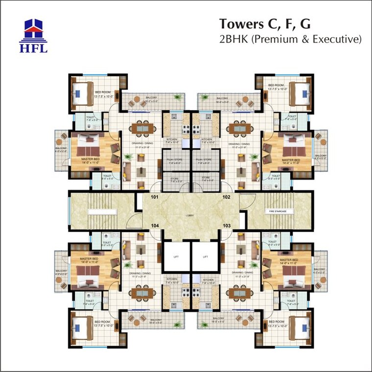 Master Plan, hfl-presidency-estate 2 Bedroom 1275 Sq.Ft. Apartment In Alwar Bypass Road Bhiwadi 10536485