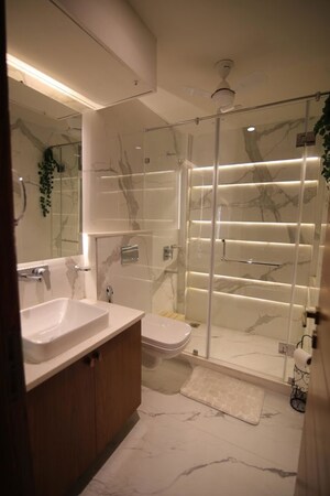 Bathroom in 4 BHK Builder Floor at Suncity – for Sale