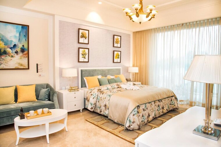 Bedroom, risland-sky-mansion 4 Bedroom 4000 Sq.Ft. Apartment In Chattarpur Delhi 10536851