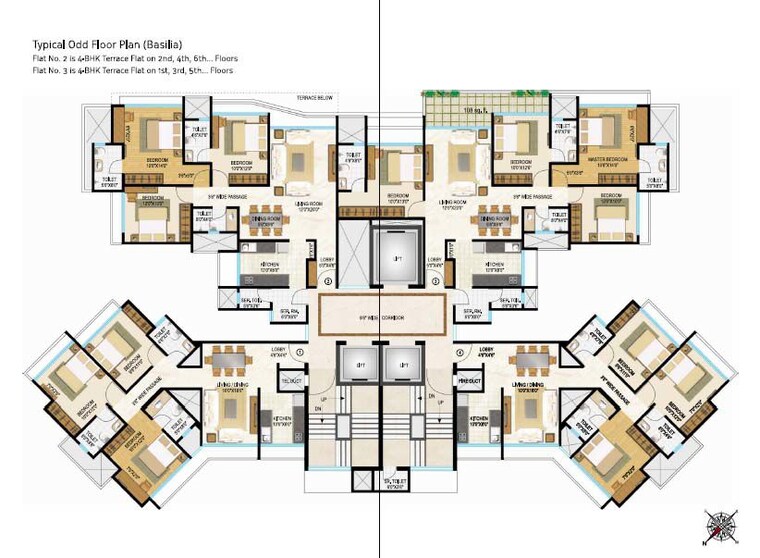 Floor Plan, acme-ozone 3 Bedroom 1041 Sq.Ft. Apartment In Manpada Thane 10537145