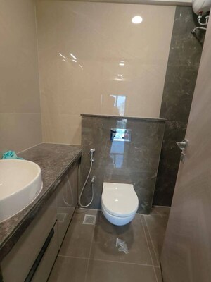 Bathroom in 1 BHK Apartment at Ajmera Boulevard, Malad West – for Rent