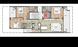 Floor Plan in 3.5 BHK Builder Floor at DLF Gardencity Enclave, Sector 93 – for Sale