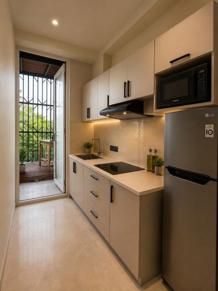 Kitchen, ameya-sapphire-57 1 Bedroom 600 Sq.Ft. Builder Floor In Sector 57 Gurgaon 10537956