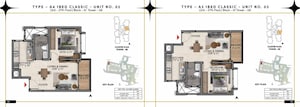 Floor Plan in 3 BHK Apartment at Prestige Southern Star, Akshayanagar – for Sale