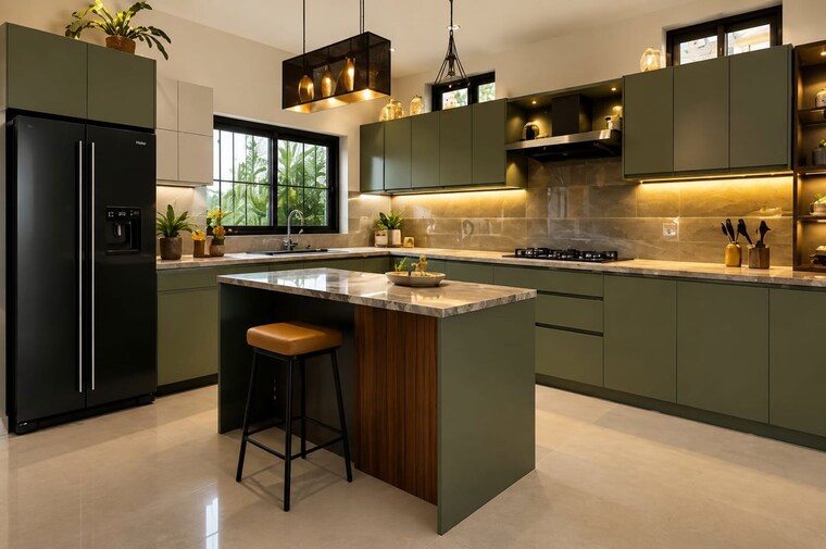 Kitchen, mattumanda 3 Bedroom 1800 Sq.Ft. Villa In Mattumanda Palakkad 10538406