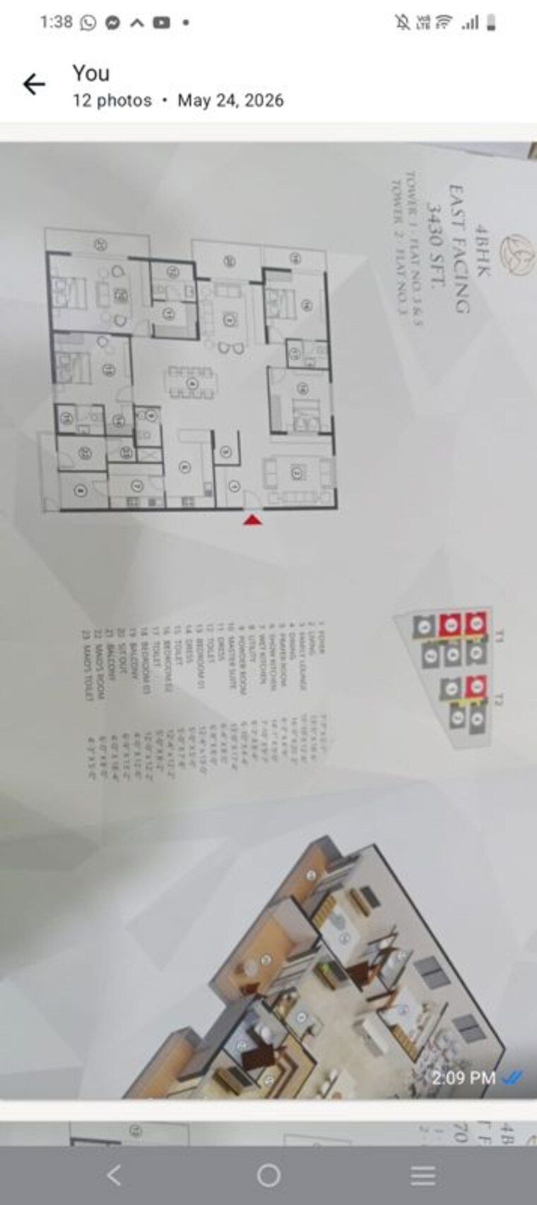 Floor Plan, namishree-trinity 4 Bedroom 3500 Sq.Ft. Apartment In St Johns Road Hyderabad 10538907