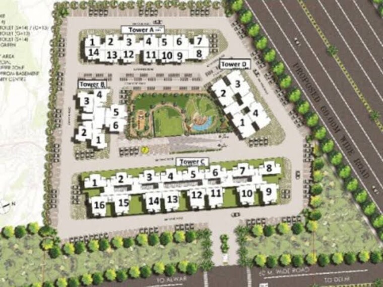 Master Plan, krish-icon 1 Bedroom 555 Sq.Ft. Apartment In Alwar Bypass Road Bhiwadi 10539077