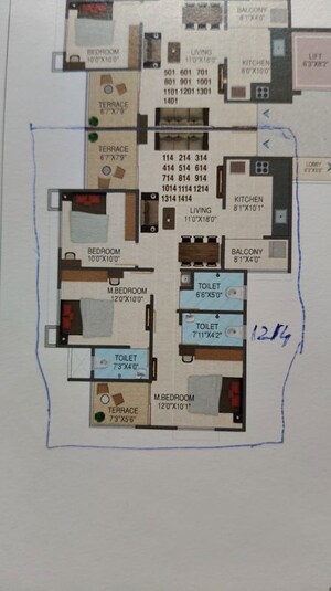 Floor Plan in 3 BHK Apartment at Punawale – for Sale