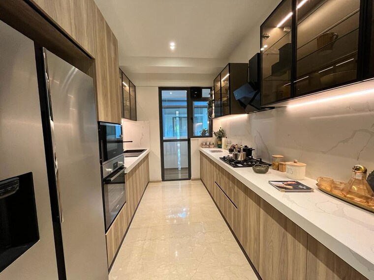 Kitchen, lnt-crescent-bay-t6 4 Bedroom 2600 Sq.Ft. Apartment In Parel Mumbai 10540646