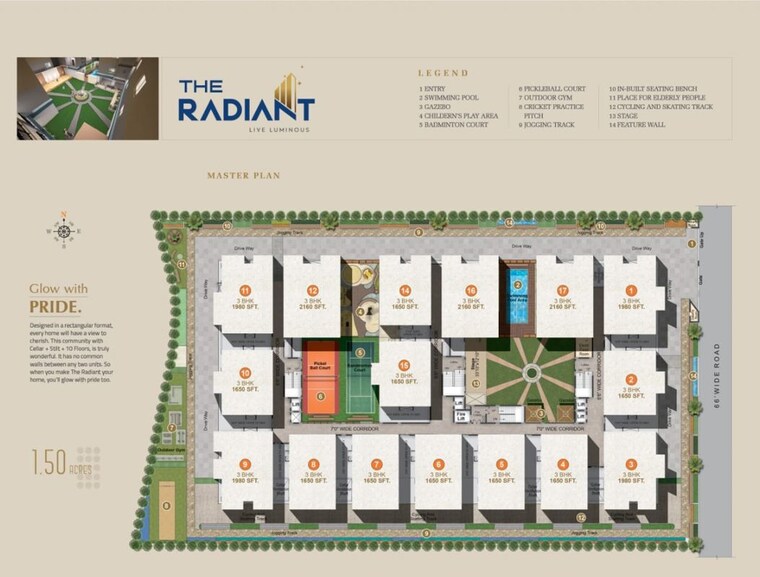 Master Plan, kollur 3 Bedroom 1650 Sq.Ft. Apartment In Kollur Hyderabad 10540715