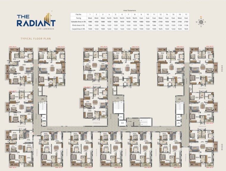 Floor Plan, kollur 3 Bedroom 1650 Sq.Ft. Apartment In Kollur Hyderabad 10540715