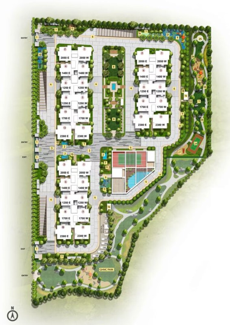 Master Plan, cyber-city-oriana 3 Bedroom 2050 Sq.Ft. Apartment In Hi Tech City Hyderabad 10503056