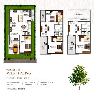 Floor Plan in 3 BHK Villa at Secunderabad – for Sale