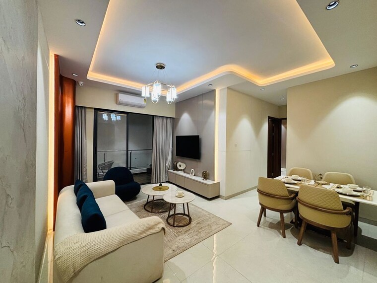 Living Room, tru-meadows 3 Bedroom 1200 Sq.Ft. Apartment In Kondhwa Pune 10541378