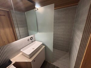 Bathroom in 3 BHK Apartment at Paranjape Schemes Yuthika, Baner – for Rent