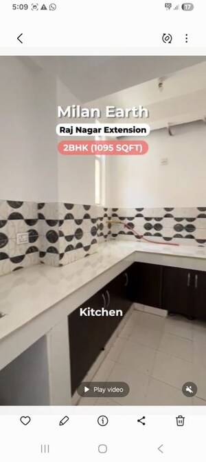 Kitchen in 2 BHK Apartment at Milan Earth, Raj Nagar Extension – for Sale