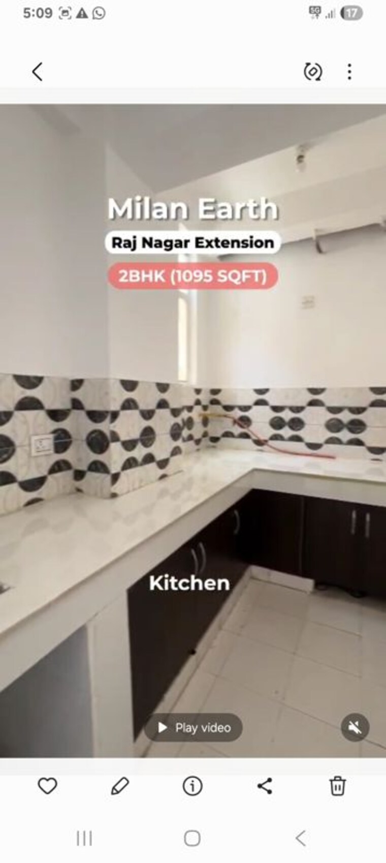 Kitchen, milan-earth 2 Bedroom 1095 Sq.Ft. Apartment In Raj Nagar Extension Ghaziabad 10542380