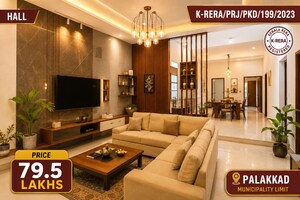 Living Room in 3 BHK Villa at Kalpathy – for Sale