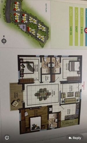 Floor Plan in 3 BHK Apartment at Kukatpally – for Sale