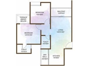 Floor Plan in 2 BHK Apartment at Karma Rejoice, Undri – for Sale