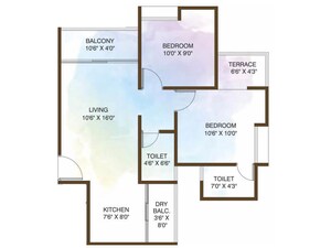 Floor Plan in 2 BHK Apartment at Karma Rejoice, Undri – for Sale