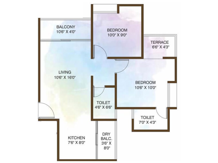 Floor Plan, karma-rejoice 2 Bedroom 1018 Sq.Ft. Apartment In Undri Pune 10541427