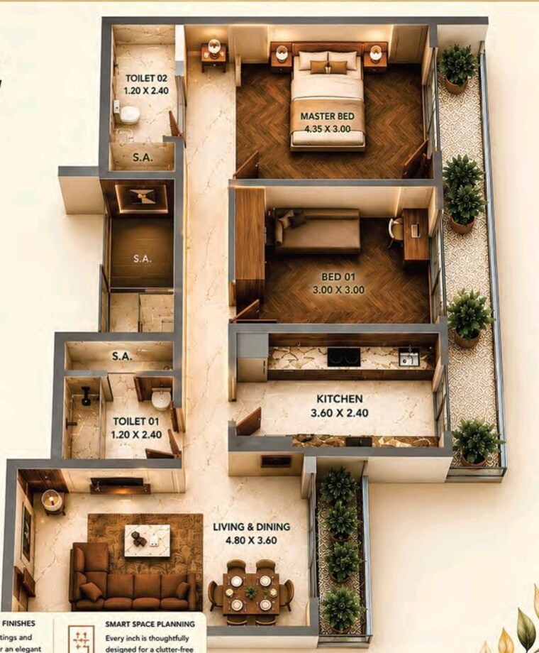 Floor Plan, mallika-chs 2 Bedroom 718 Sq.Ft. Apartment In New Panvel Navi Mumbai 10531228