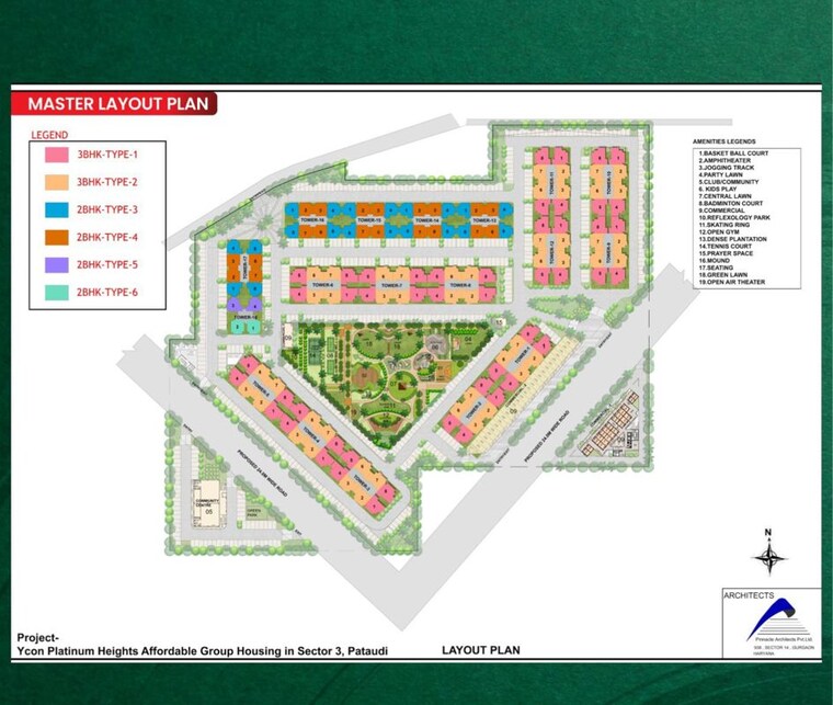 Master Plan, ycon-platinum-heights 3 Bedroom 755 Sq.Ft. Apartment In Pataudi Gurgaon 10544414