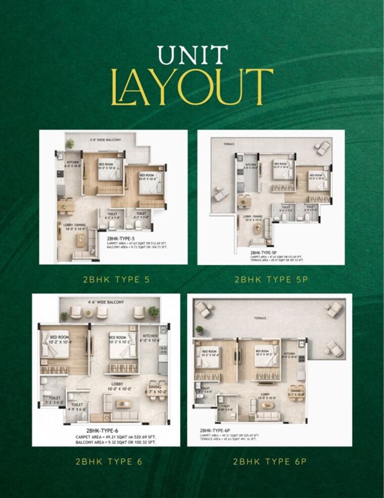 Floor Plan, ycon-platinum-heights 3 Bedroom 755 Sq.Ft. Apartment In Pataudi Gurgaon 10544414