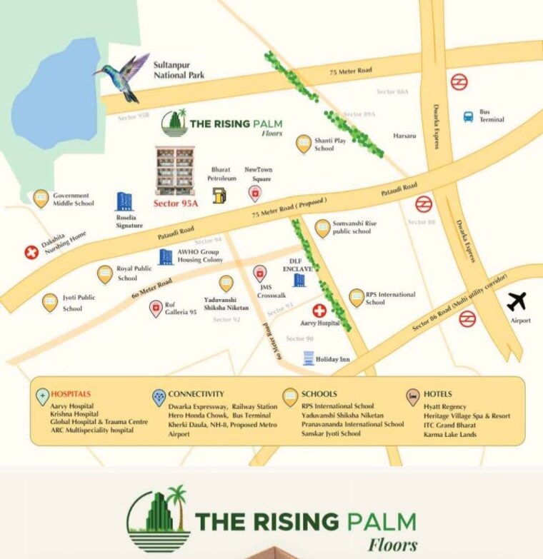 Map Location, jms-primeland 2.5 Bedroom 120 Sq.Yd. Builder Floor In Sector 95a Gurgaon 10544733