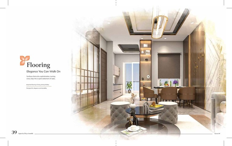 Living Room, ganga-kashi-residences 3.5 Bedroom 1620 Sq.Ft. Builder Floor In Sector 89 Gurgaon 10545056