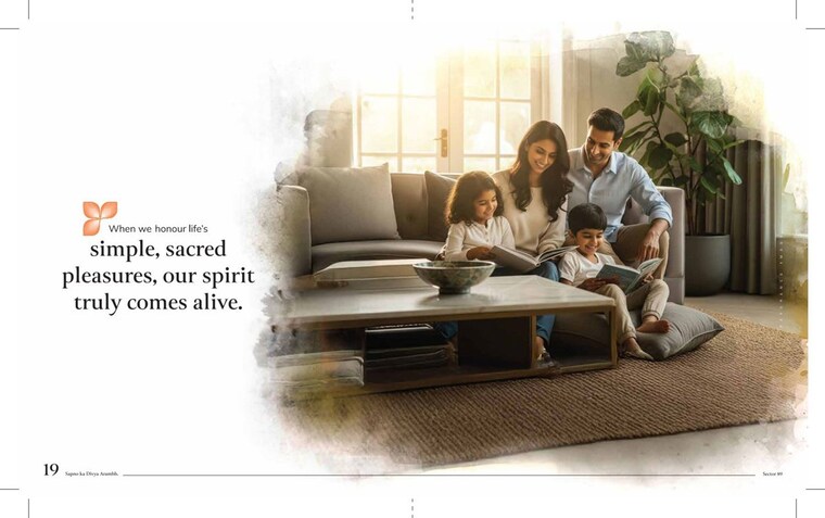 Living Room, ganga-kashi-residences 3.5 Bedroom 1620 Sq.Ft. Builder Floor In Sector 89 Gurgaon 10545104