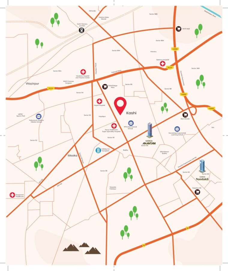 Map Location, ganga-kashi-residences 3.5 Bedroom 1620 Sq.Ft. Builder Floor In Sector 89 Gurgaon 10545104