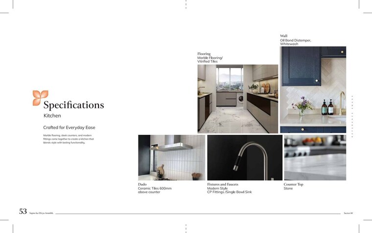 Kitchen, ganga-kashi-residences 3.5 Bedroom 1620 Sq.Ft. Builder Floor In Sector 89 Gurgaon 10545104