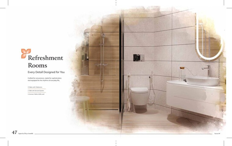Bathroom, ganga-kashi-residences 3.5 Bedroom 1620 Sq.Ft. Builder Floor In Sector 89 Gurgaon 10545104
