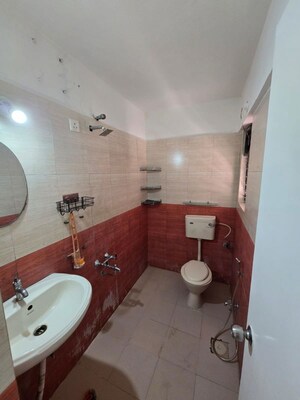 Bathroom in 3 BHK Apartment at Hill Mist Harmony Apartment, Kondhwa – for Rent