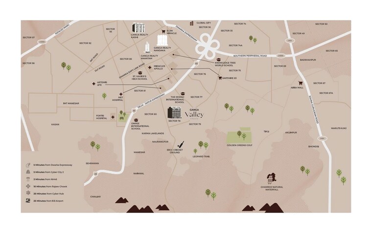 Map Location, ganga-green-valley 3.5 Bedroom 1525 Sq.Ft. Builder Floor In Sector 78 Gurgaon 10545243