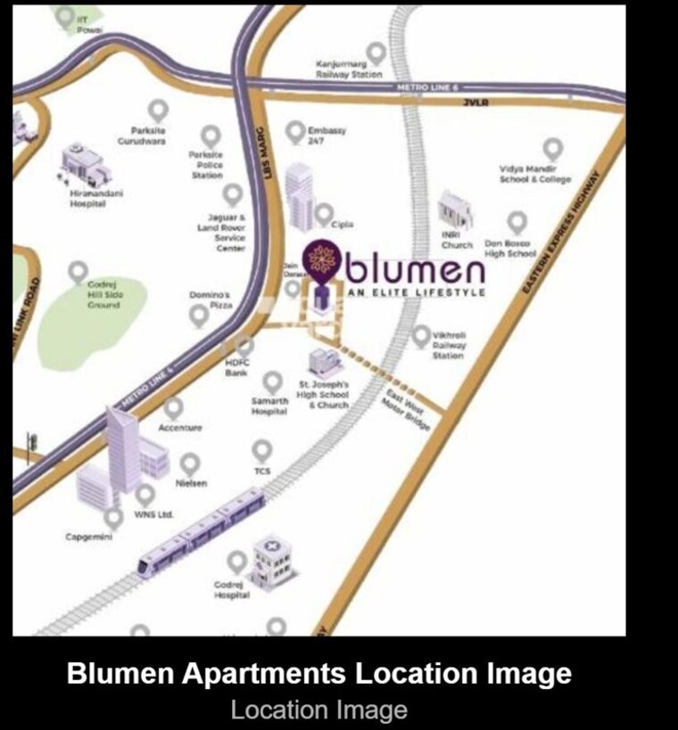 Map Location, blumen-apartments 1 Bedroom 500 Sq.Ft. Apartment In Vikhroli West Mumbai 10545656