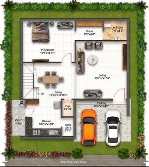 Floor Plan in 3 BHK Villa at Lb Nagar – for Sale